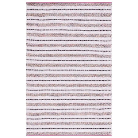 Safavieh 2 x 3 ft. Montauk Contemporary Flat Weave Rectangle Rug Pink & Ivory MTK702U-2